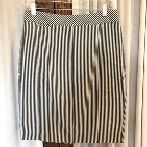 J. Crew Blue & White Seersucker Pencil Skirt
